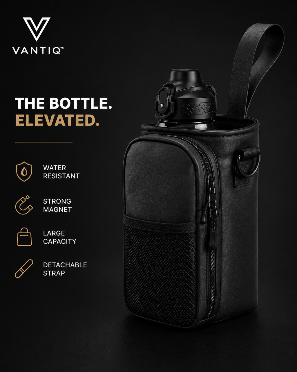 VANTIQ Magnetic Gym Bottle Bag